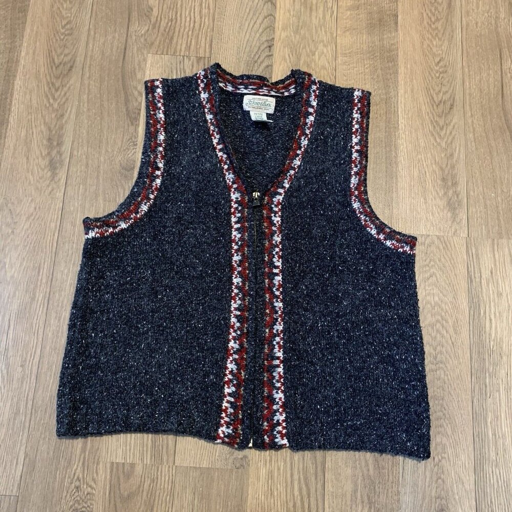 Vintage St. John's Bay Sweater Vest Petite Large wool blend grandma core
